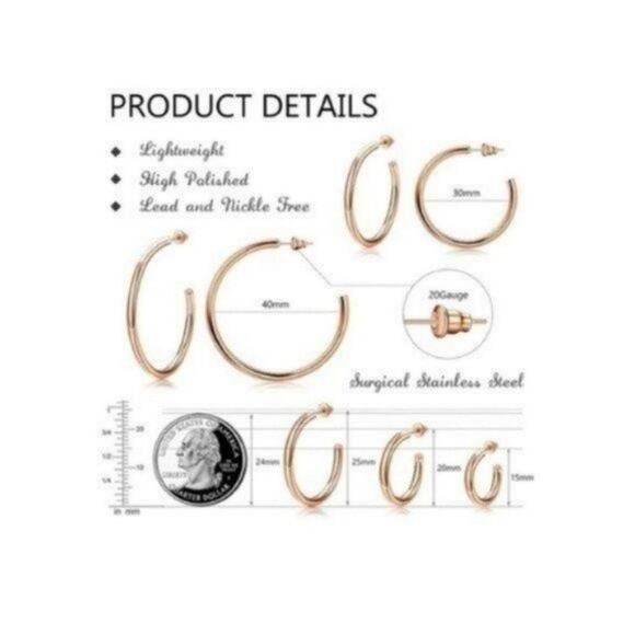 Rose Gold Plated Hoop Earrings 15mm - Picture 2 of 5